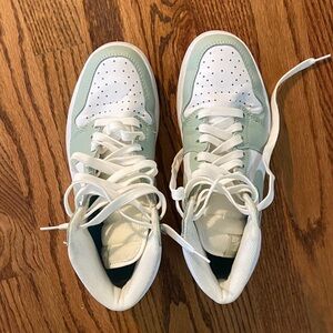 Jordan High-Top Sneakers in Green and White